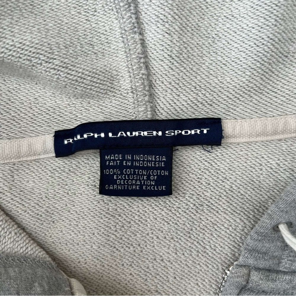 Ralph Lauren Sport Vintage Full Zip Hoodie Gray Pink Pony Cotton Women’s M - Picture 3 of 15